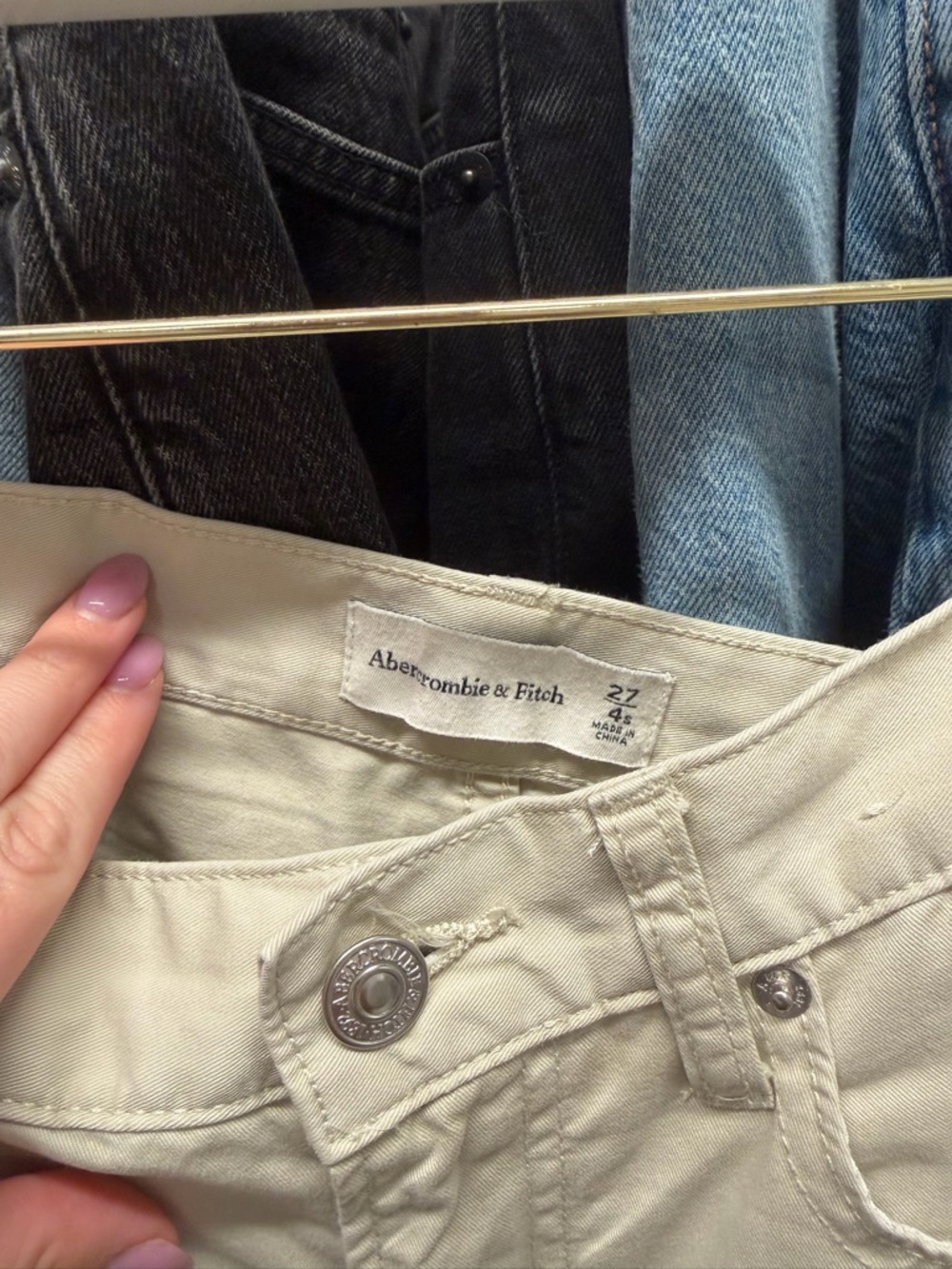 Abercrombie & Fitch Light Khaki Barrel Jeans